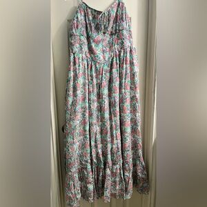 American Eagle Outfitters Maxi Dress  Women XL Floral Pink and Green